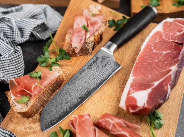 Böker Manufaktur Solingen Meisterklinge Damast Santoku